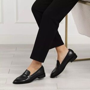 Stuart Weitzman Black Leather Loafers